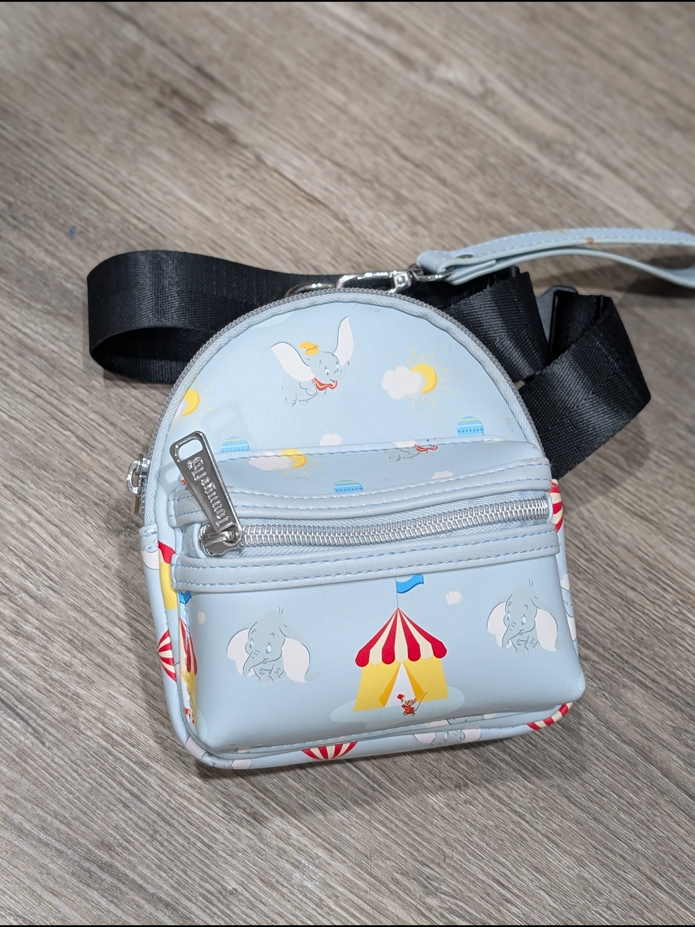 Loungefly Light Blue Dumbo Circus Mini Fanny Pack Backp